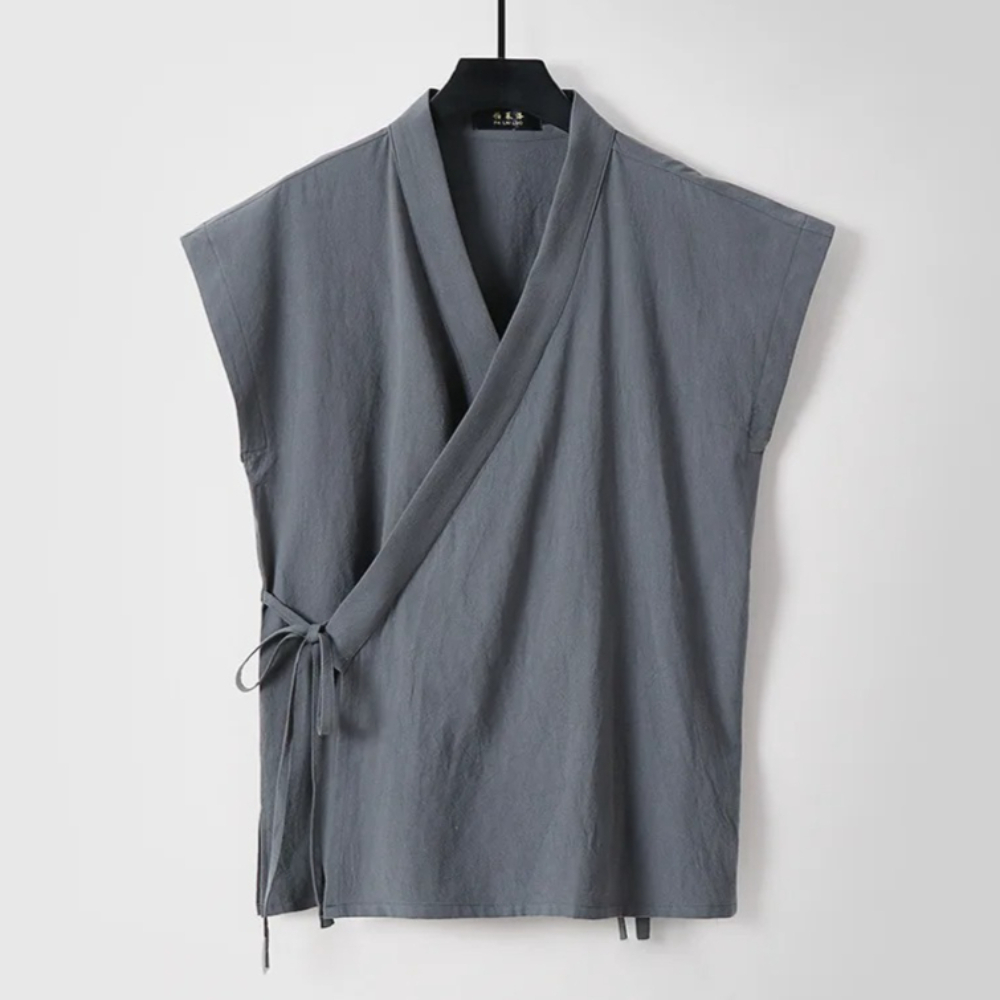Men'S Kimono Accessories - Colete Masculino Chinês de Algodão e