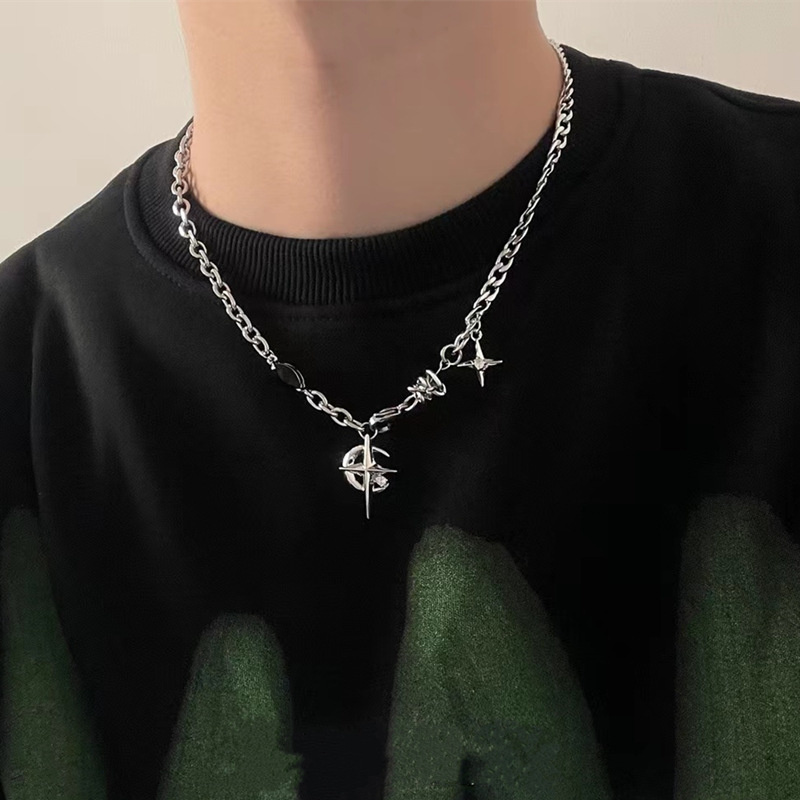 2023 Coreano Moda Goth Punk Mo - Men Accessories Neck Chain avaliação e preço